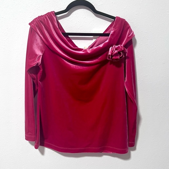 Soft Surroundings Pink Draped Blouse LARGE - Picture 1 of 7